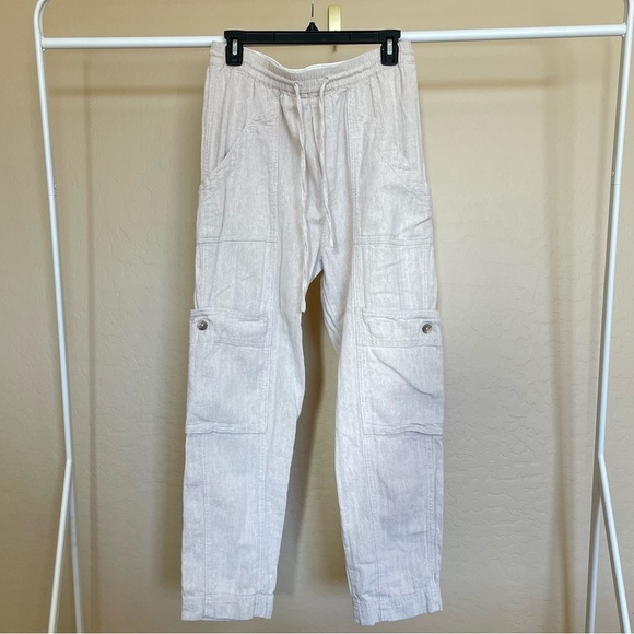 Free People Feeling Good Utility Cargo Pull On Linen Pants - Picture 8 of 10